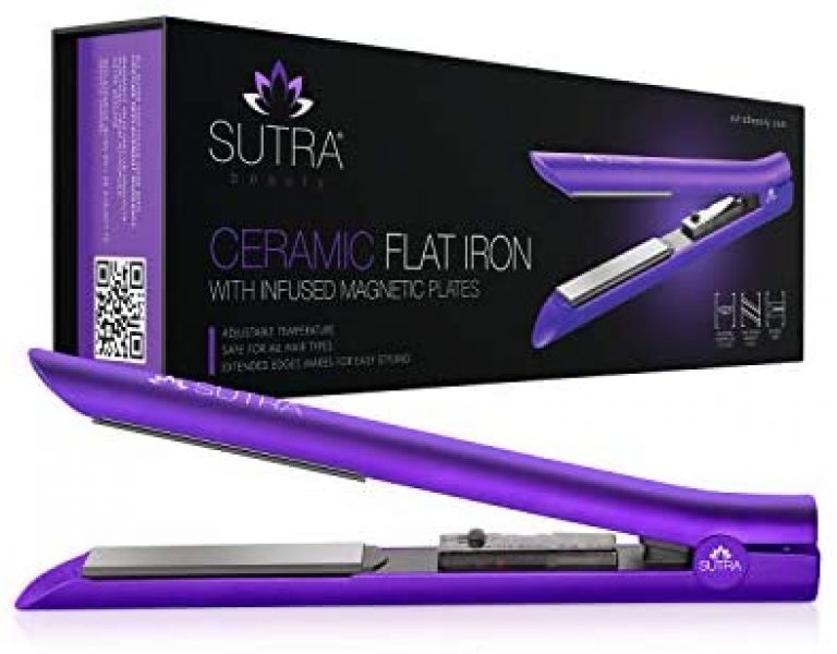 Sutra Beauty Ceramic Magnetic Plate Hair Straightener, Metallic Purple