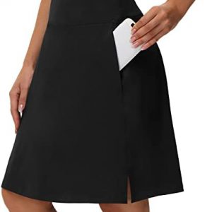 HCYXMFC Women’s 20″ Knee Length Skorts Skirts Athletic Tennis Golf Running Modest Casual Sport Skorts with Pocket.