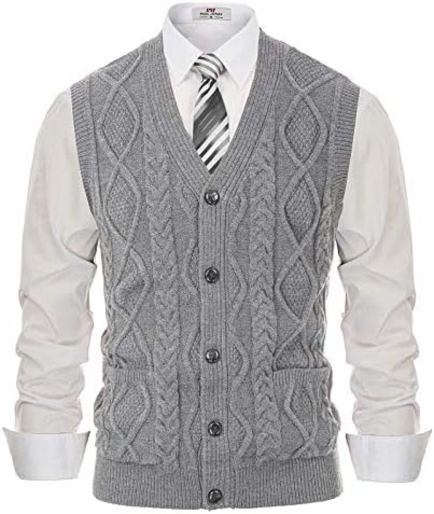 Men''s Cable Knit Sweater Vest - 41tjh8curyL. AC