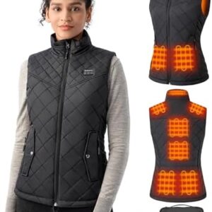 Quilted Heated Vest Women with Battery Pack 16000mAh 7.4V, Warming Heated Vest for Women, Smart Women's Heated Vest