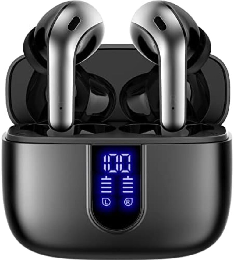 TAGRY Bluetooth Headphones 60H Playback True Wireless Earbuds LED Power Display Earphones with Wireless Charging Case IPX5 Waterproof in-Ear Earbuds with Mic for TV Smart Phone Laptop Sports