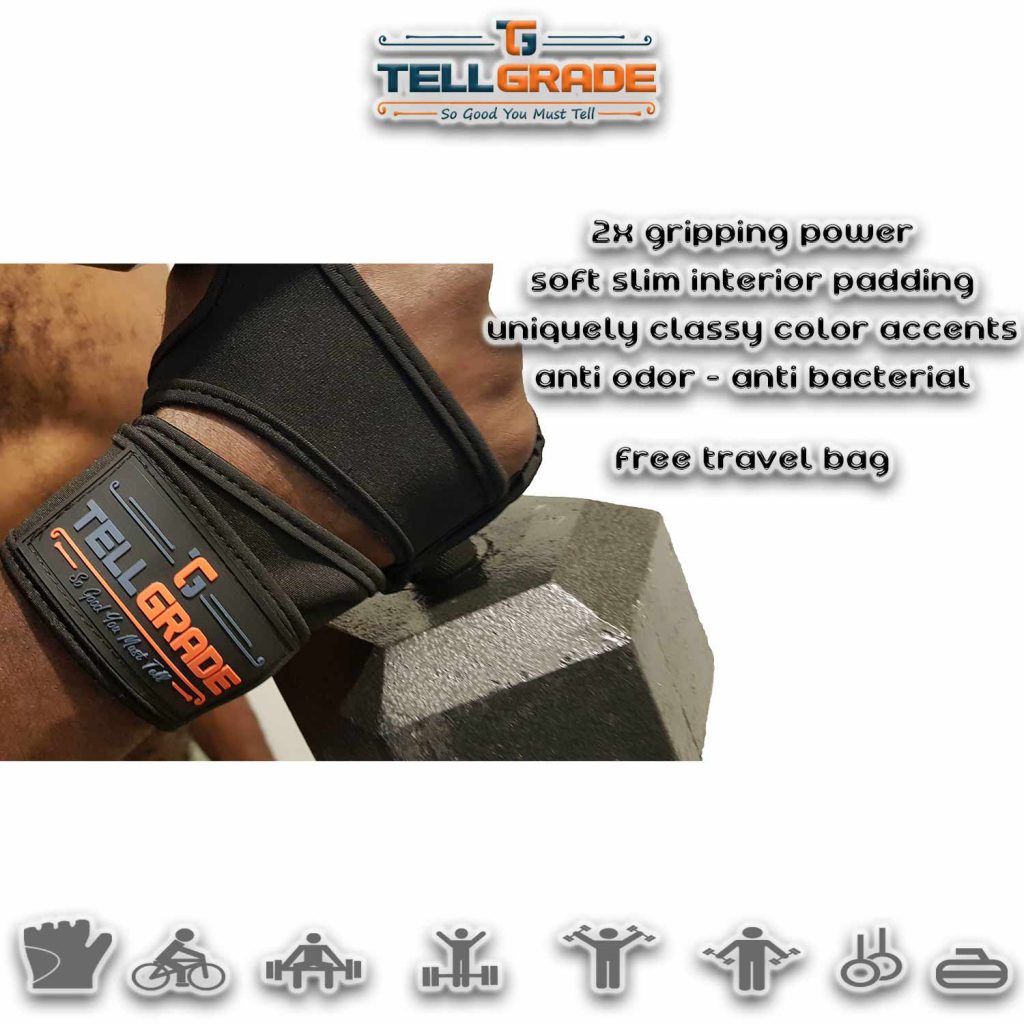 - TellGrade Ventilated Fitness Gloves with Wrist Wraps Full Palm Protection Extra Grip Poster 4 s 2