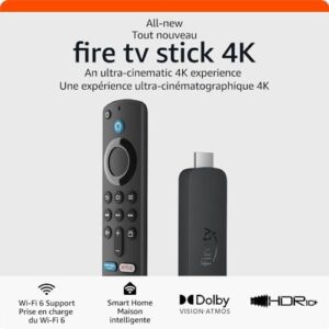 All-New Amazon Fire Tv Stick 4K Streaming Device, Includes Support For Wi-Fi 6, Dolby Vision/Atmos, Free &Amp; Live Tv