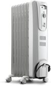 De'Longhi Oil-Filled Radiator Space Heater, Full Room Quiet 1500W, Adjustable Thermostat 3 Heat Settings, Energy Saving, Safety Features, Light Gray, TRH0715CA