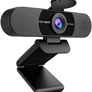 Emeet 1080P Webcam With Microphone, C960 Web Camera, 2 Mics Streaming Webcam With Privacy Cover, 90°View Computer Camera, Plug&Amp;Play Usb Webcam For Calls/Conference, Zoom/Skype/Youtube, Laptop/Desktop