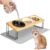 Ousiya 15° Tilted Cat Food Bowls: Elevated Dining with Natural Bamboo Stand