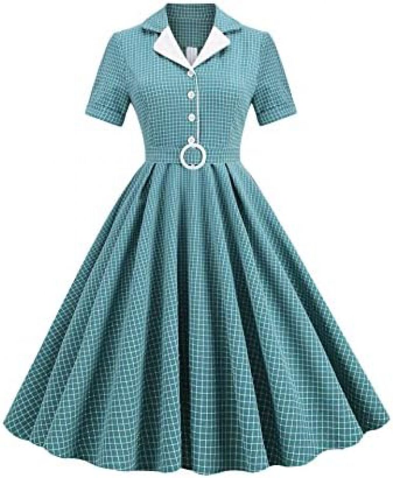 EFOFEI Women's Audrey Hepburn Vintage Cocktail Dress 1950s Retro Swing Dress Summer Bowknot Party Dress