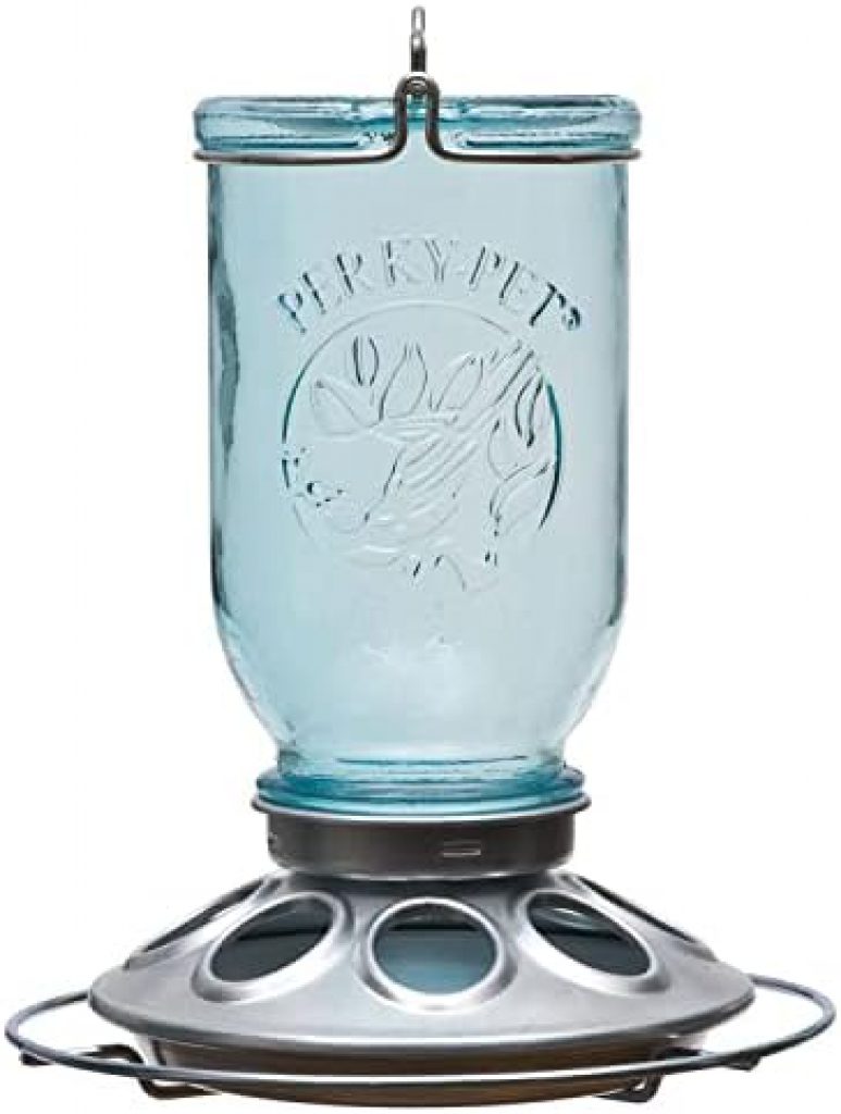 Transform Your Garden with the Blue Mason Jar Bird Feeder: A Backyard Haven for Birds!