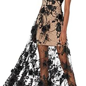 Captivate in Style: Floral Plunging Gown by Dress the Population