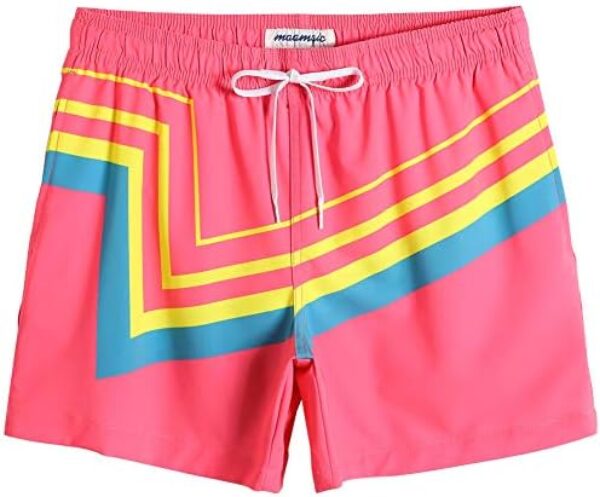 MaaMgic Mens Solid Swim Trunks Quick Dry 4 Way Stretch Mesh Lining Swimwear Bathing Suits