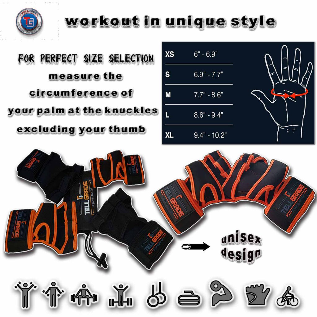 Tellgrade New Ventilated Weight Lifting Gloves With Wrist Wraps - Full Palm Protection