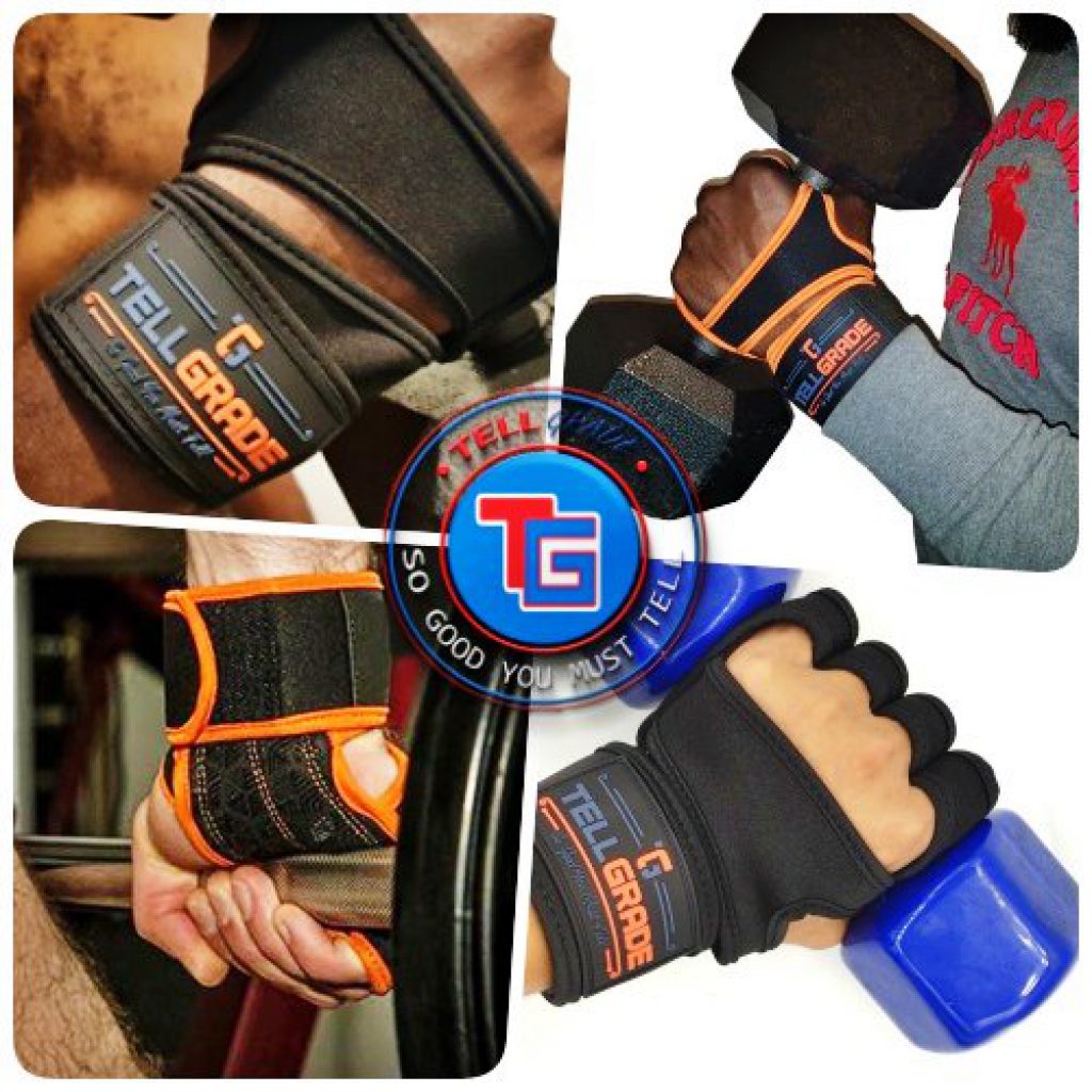 Tellgrade New Ventilated Weight Lifting Gloves With Wrist Wraps - Full Palm Protection