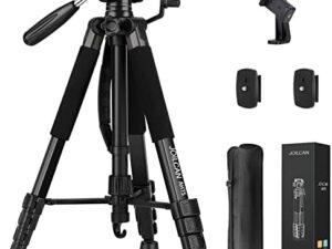 Tripod Camera Tripods, 74&Quot; Tripod For Camera Cell Phone Video Photography, Heavy Duty Tall Camera Stand Tripod, Professional Travel Dslr Tripods Compatible With Canon Nikon Iphone, Max Load 15 Lb