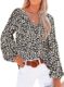 SHEWIN Womens Casual Boho Floral Print V Neck Long Sleeve Loose Blouses Shirts Tops