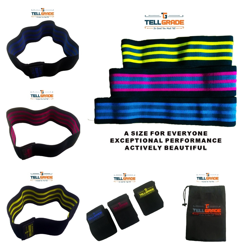 3 Non slip fabric booty resistance band set, Glute Workout Bands: TellGrade ✨